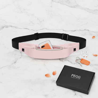 PEGG Ultra-Slim Running Belt - Pink - Premium Flat Lay