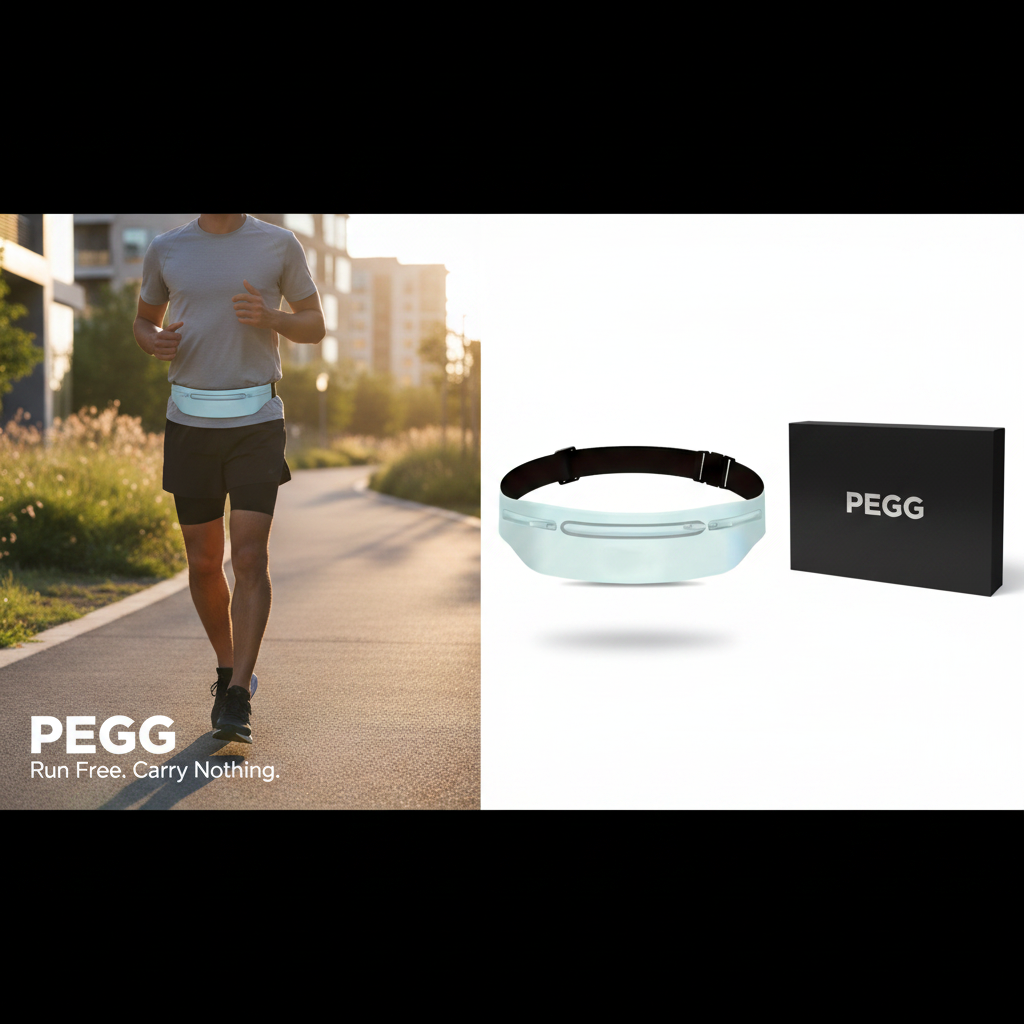 PEGG Ultra-Slim Running Belt - Light Blue - Urban Lifestyle