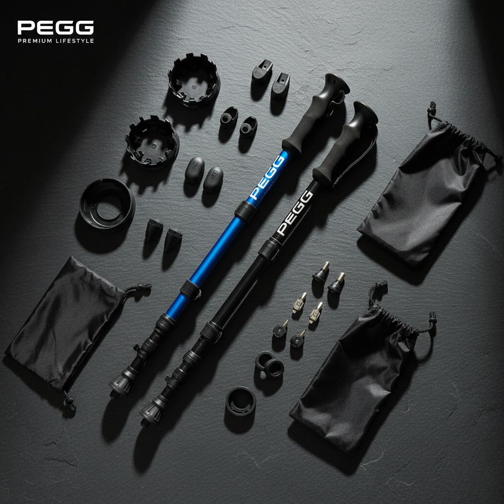 Pro Collapsible Trekking Poles | (PREMIUM ALUMINIUM)-2 POLES