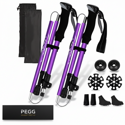 Pro Collapsible Trekking Poles | (PREMIUM ALUMINIUM)-2 POLES